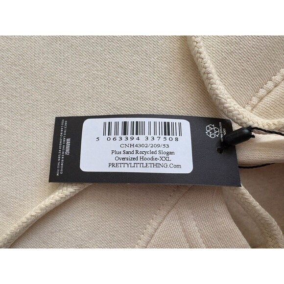 PrettyLittleThing Oversized Hoodie Women's Size XXL Inspirational Sand Yellow - Picture 7 of 13